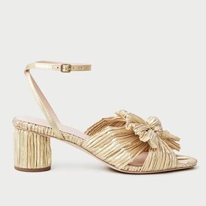 Loeffler Randall - DAHLIA GOLD PLEATED BOW HEEL